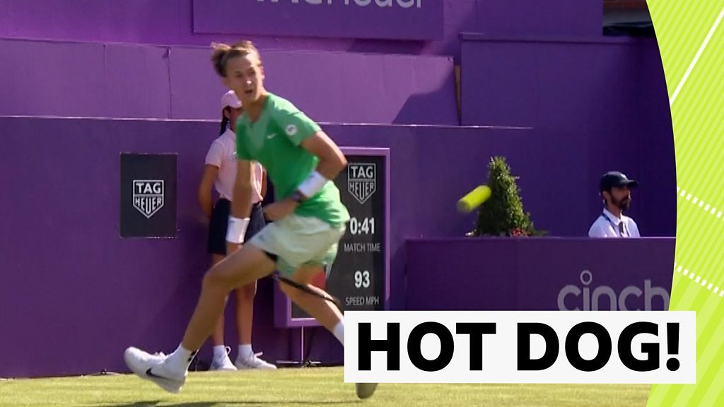 Queens: Sebastian Korda hits 'remarkable' hot-dog lob as he beats Dan Evans