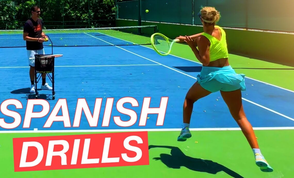 Spanish Tennis Drills with Former D2 Player Sara 🇪🇸 | Improve Footwork & Intensity