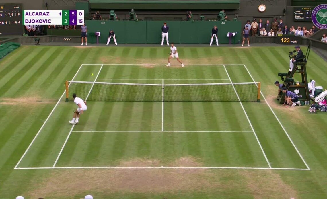 Carlos Alcaraz's CLUTCH lob against Novak Djokovic in Wimbledon Final | Wimbledon 2023