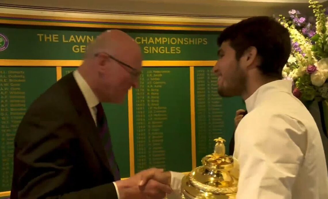 Carlos Alcaraz's Clubhouse Walk as Wimbledon Champion