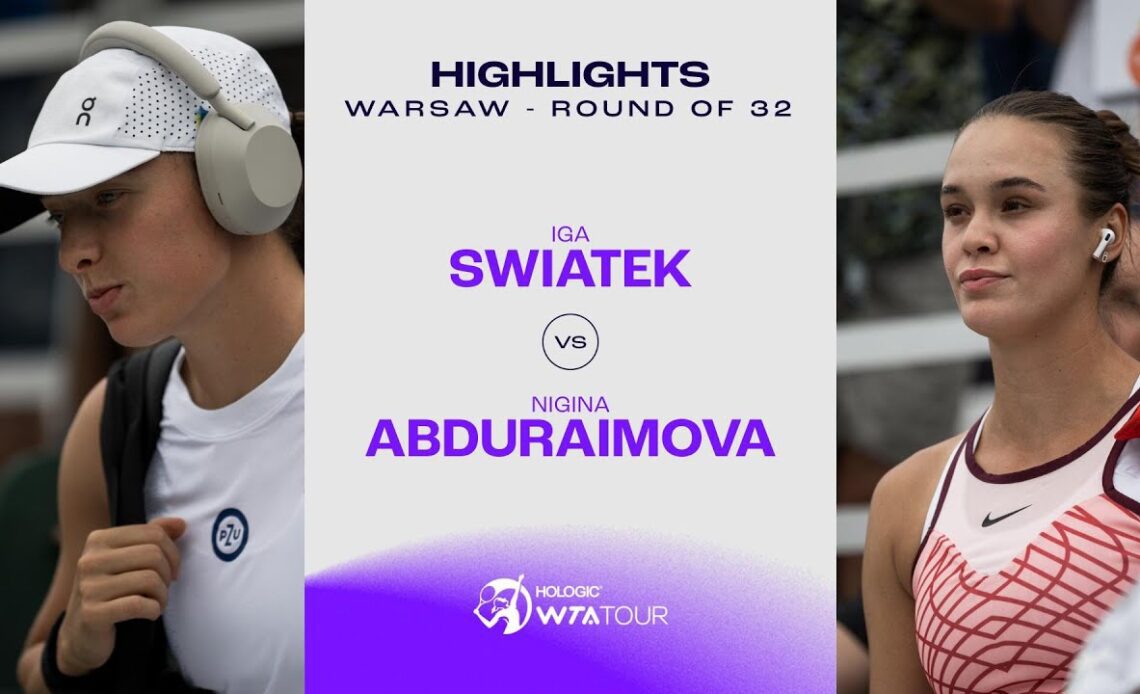 Iga Swiatek vs. Nigina Abduraimova | 2023 Warsaw Round of 32 | WTA Match Highlights