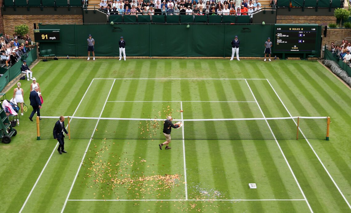 Just Stop Oil protestors spill confetti on courts