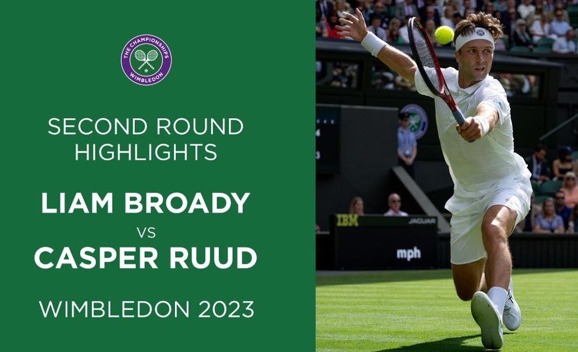 Liam Broady vs Casper Ruud | Second Round Highlights | Wimbledon 2023