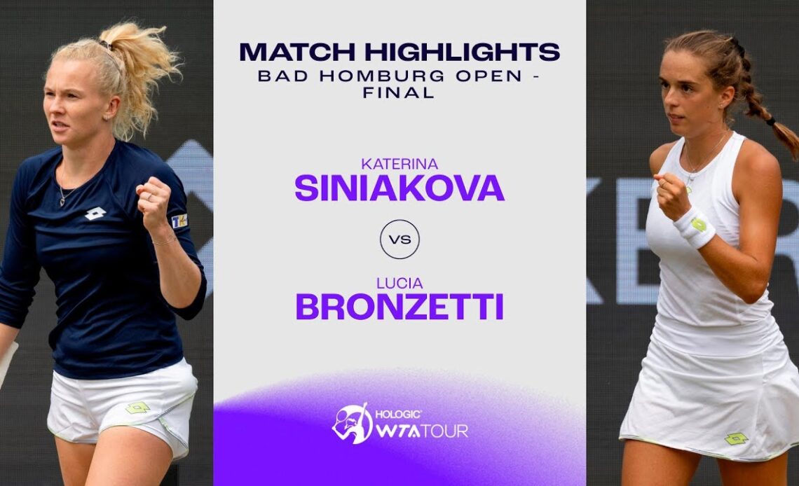 Lucia Bronzetti vs. Katerina Siniakova | 2023 Bad Homburg Finals | WTA Match Highlights