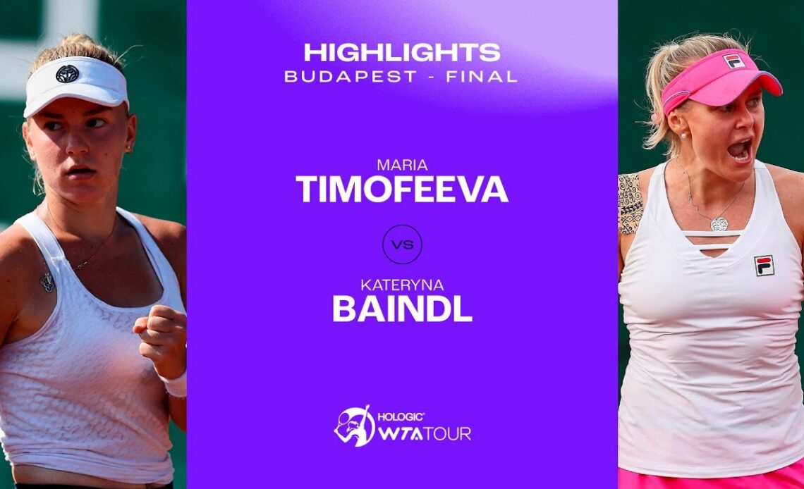 Maria Timofeeva vs. Kateryna Baindl | 2023 Budapest Final | WTA Match Highlights