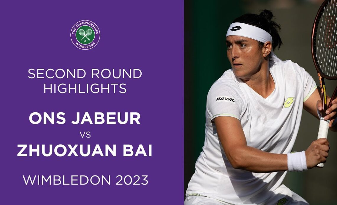 Ons Jabeur vs Zhuoxuan Bai | Second Round Highlights | Wimbledon 2023