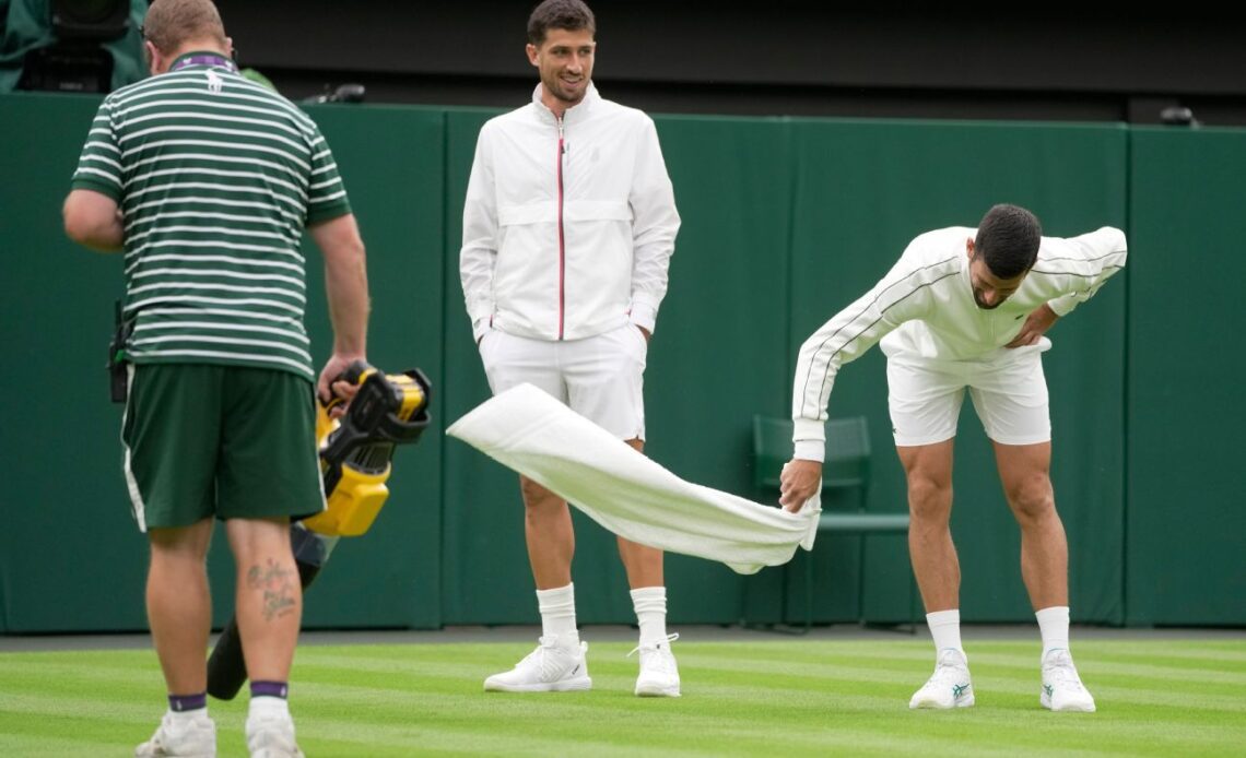 Wimbledon officials defend roof policy after 80-min. rain delay