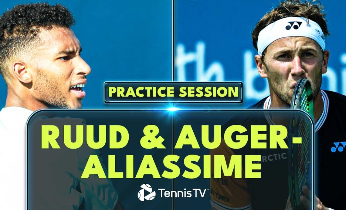 Casper Ruud vs Felix Auger-Aliassime Practice Set & Tiebreak Ahead of US Open!