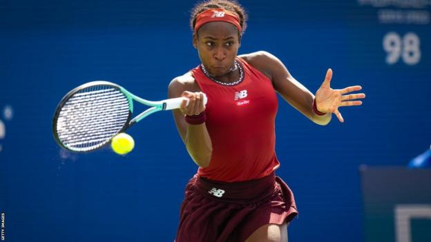 Coco Gauff in action at the Cincinnati Open