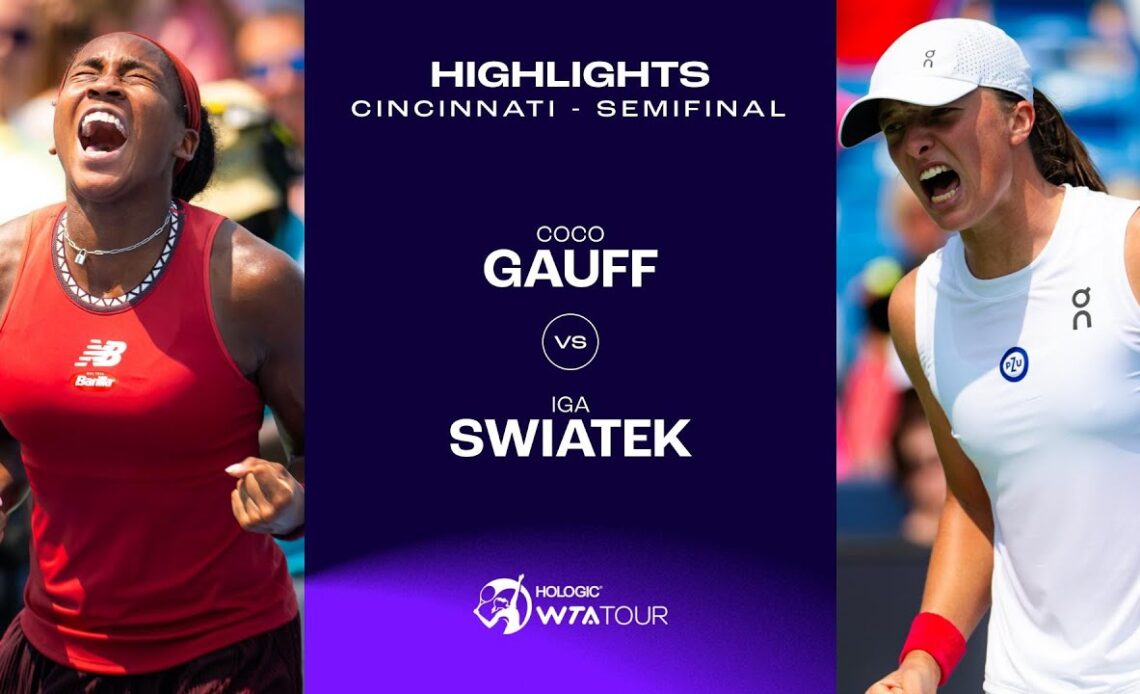 Iga Swiatek vs. Coco Gauff 2023 Cincinnati Semifinals WTA Match Highlights VCP Tennis