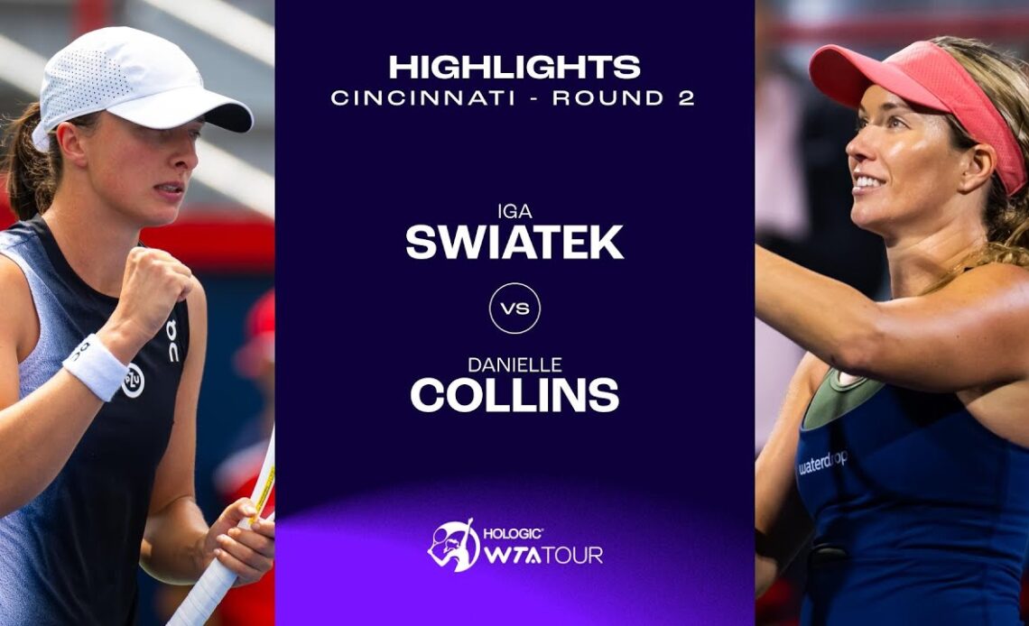 Iga Swiatek vs. Danielle Collins | 2023 Cincinnati Round 2 | WTA Match Highlights