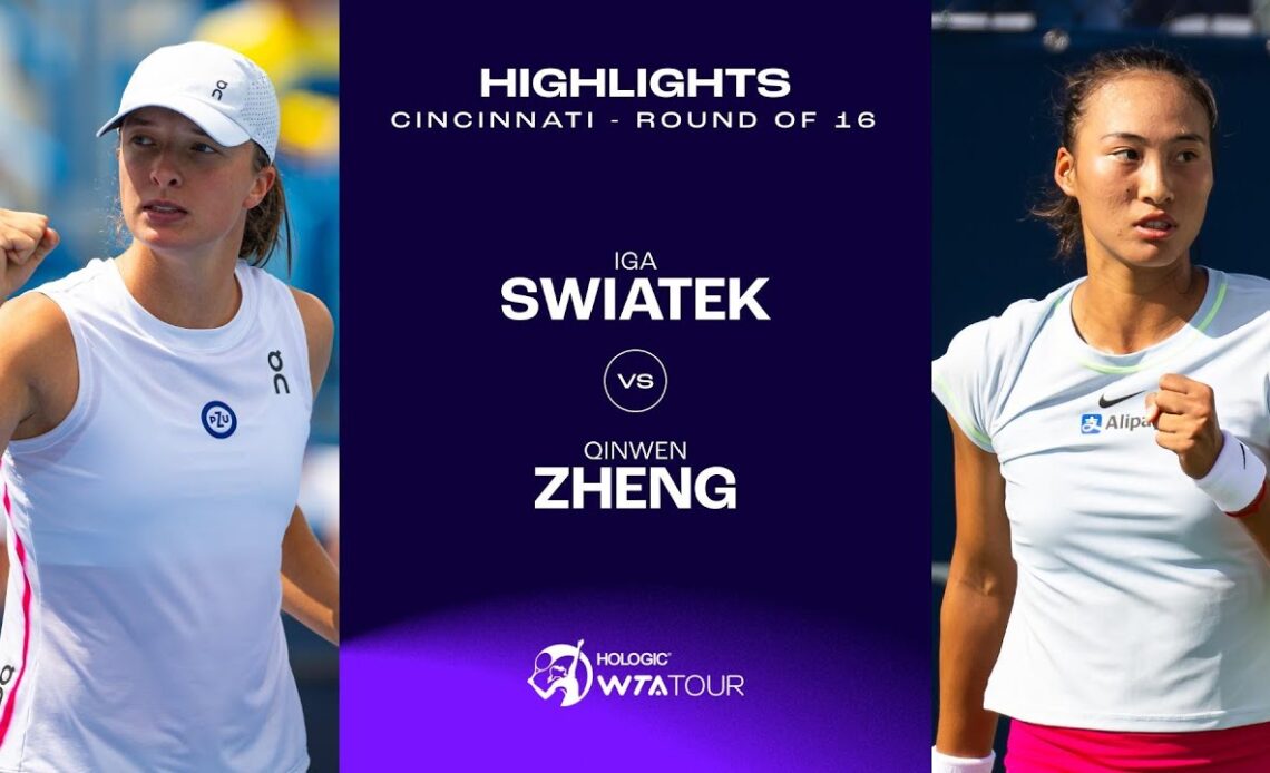 Iga Swiatek vs. Qinwen Zheng | 2023 Cincinnati Round of 16 | WTA Match Highlights