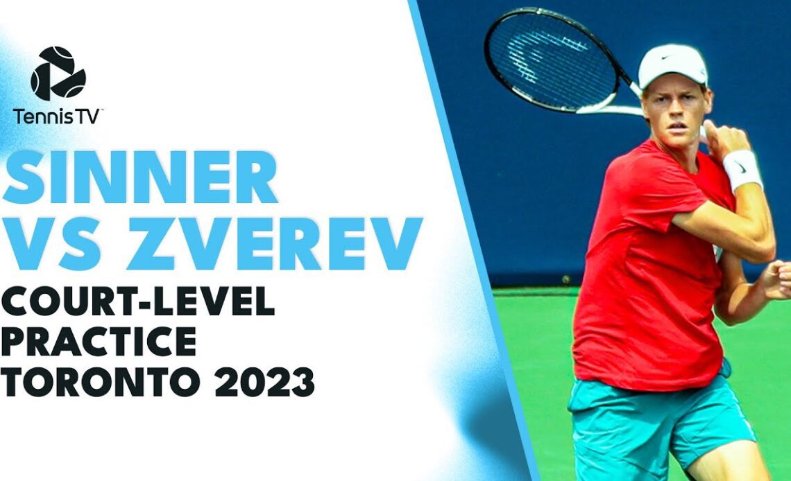 Jannik Sinner vs Alexander Zverev Court-Level Practice | Toronto 2023
