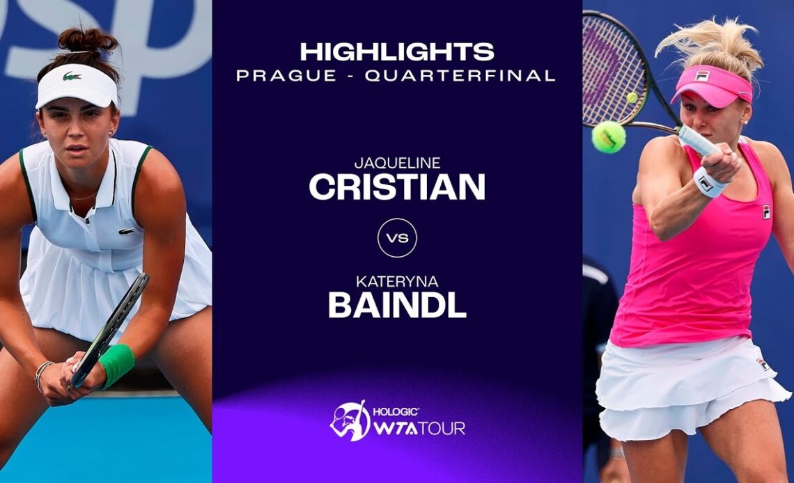 Jaqueline Cristian vs. Kateryna Baindl | 2023 Prague Quarterfinal | WTA Match Highlights