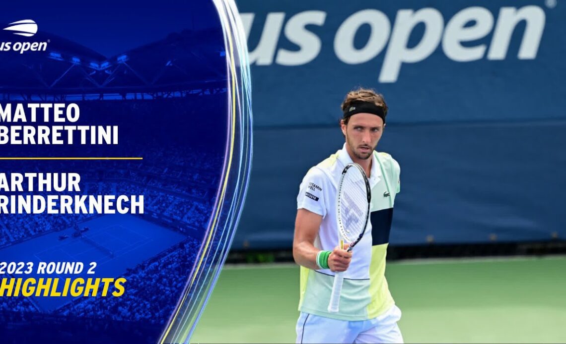 Matteo Berrettini vs. Arthur Rinderknech Highlights | 2023 US Open Round 2