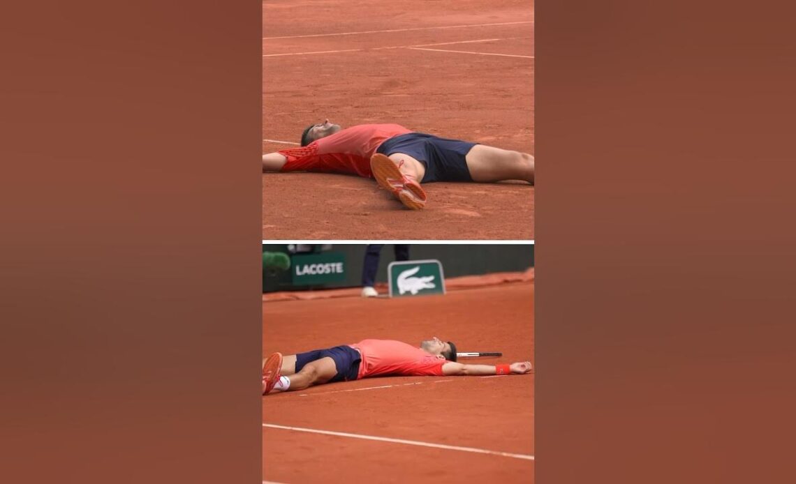 Same legendary moment. Different angles. #RolandGarros #Djokovic