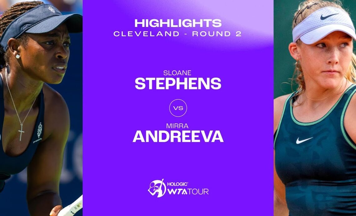 Sloane Stephens vs. Mirra Andreeva | 2023 Cleveland Round 2 | WTA Match Highlights