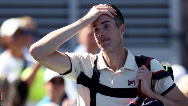 John Isner after final singles match