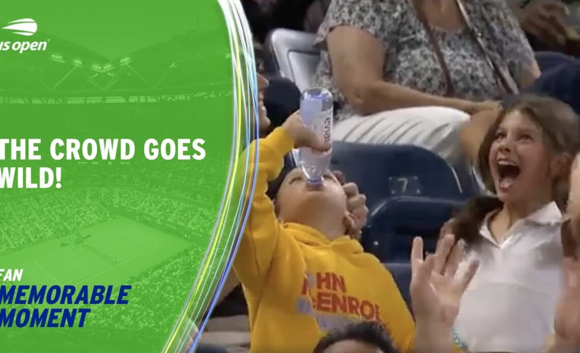 Young Fan Downs Bottle of Water | 2023 US Open