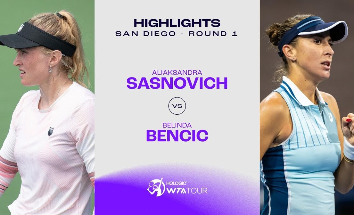 Aliaksandra Sasnovich vs. Belinda Bencic | 2023 San Diego Round 1 | WTA Match Highlights