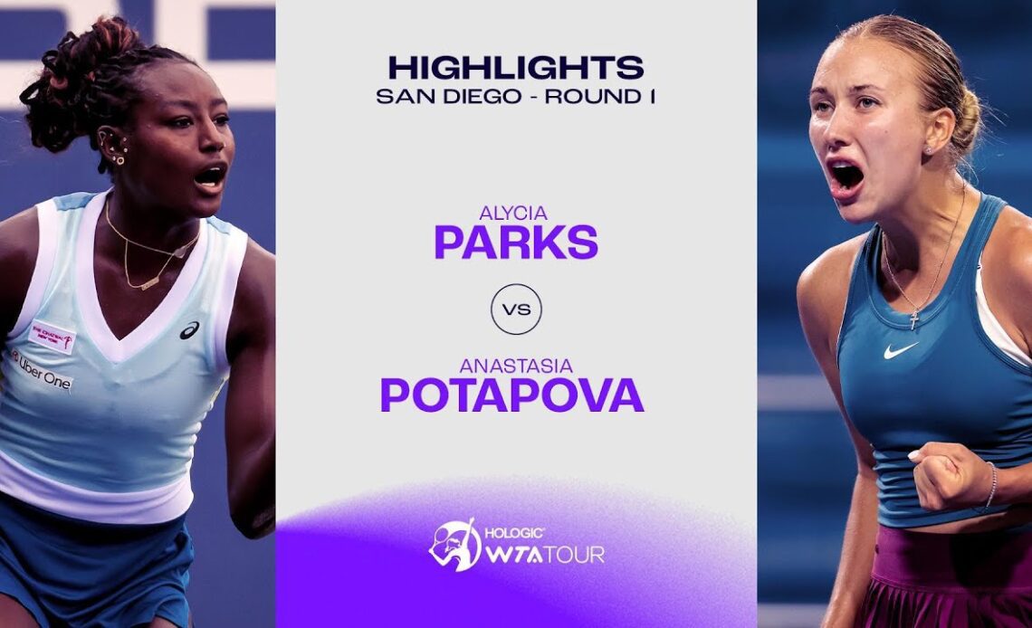Alycia Parks  vs. Anastasia Potapova | 2023 San Diego Round 1 | WTA Match Highlights