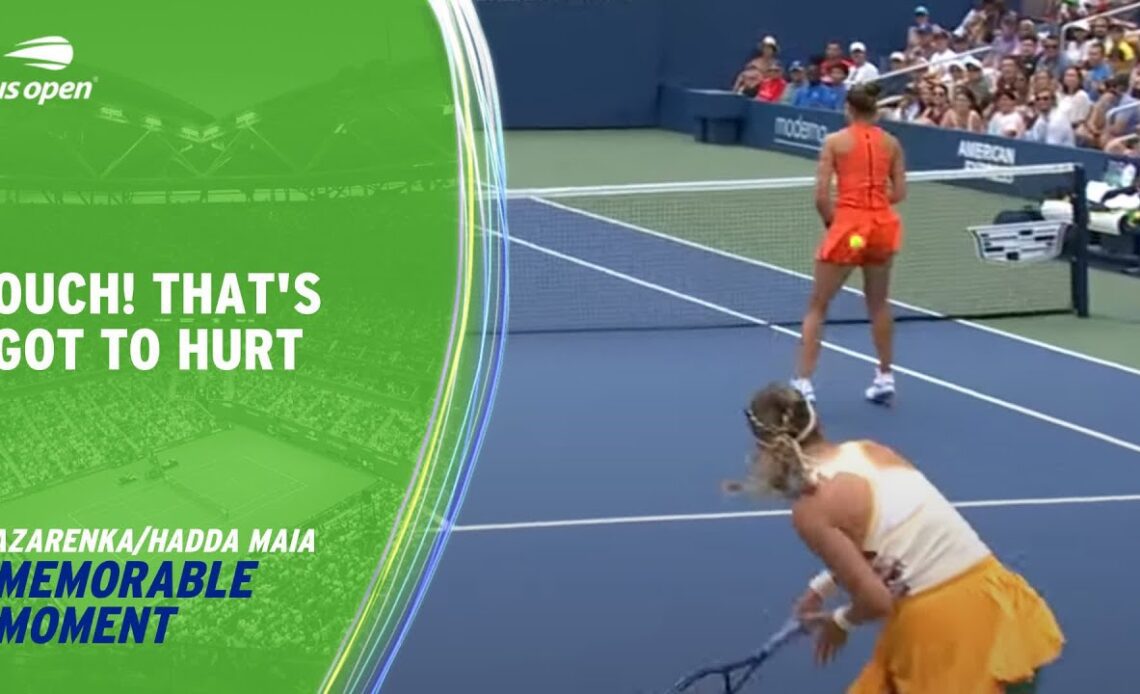 Azarenka Accidently Smashes Ball at Doubles Partner! | 2023 US Open