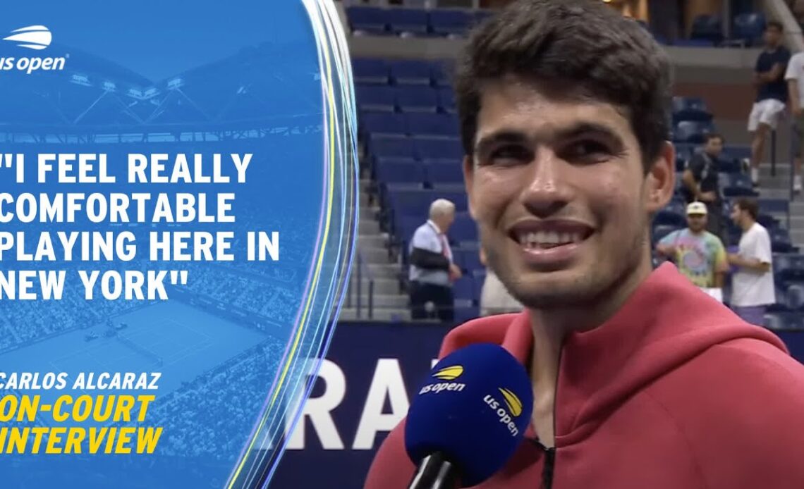 Carlos Alcaraz On-Court Interview | 2023 US Open Quarterfinal