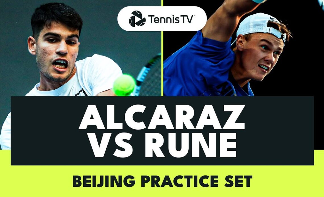 Carlos Alcaraz Plays Holger Rune In A Practice Set | Beijing 2023
