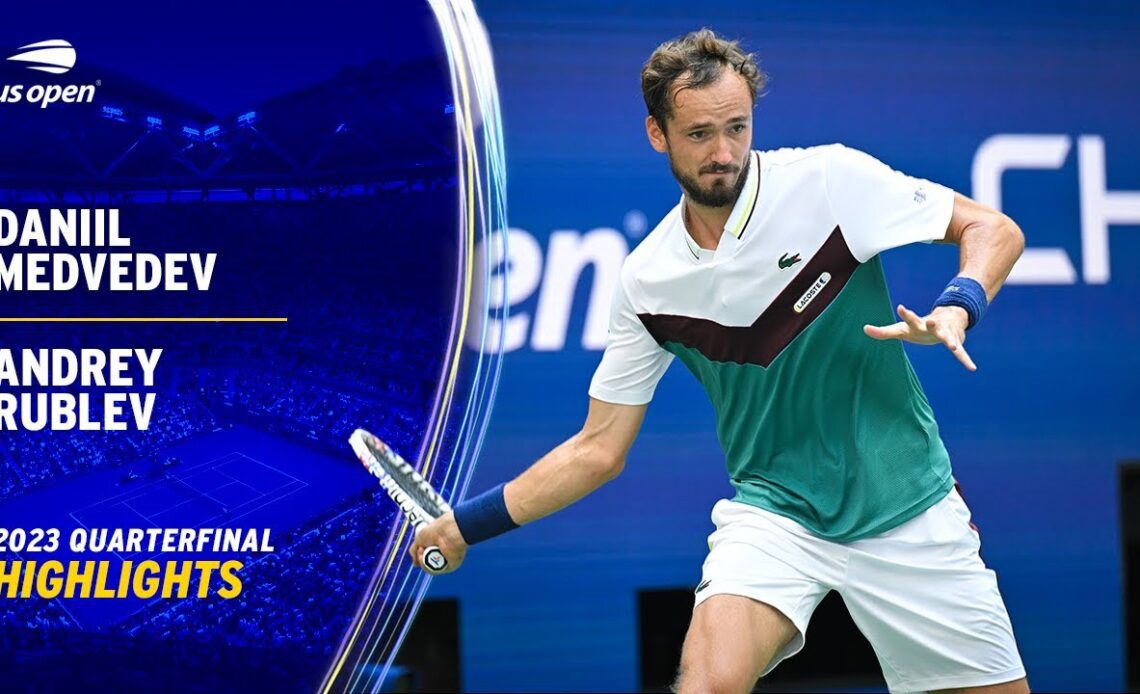 Daniil Medvedev vs. Andrey Rublev Highlights | 2023 US Open Quarterfinal