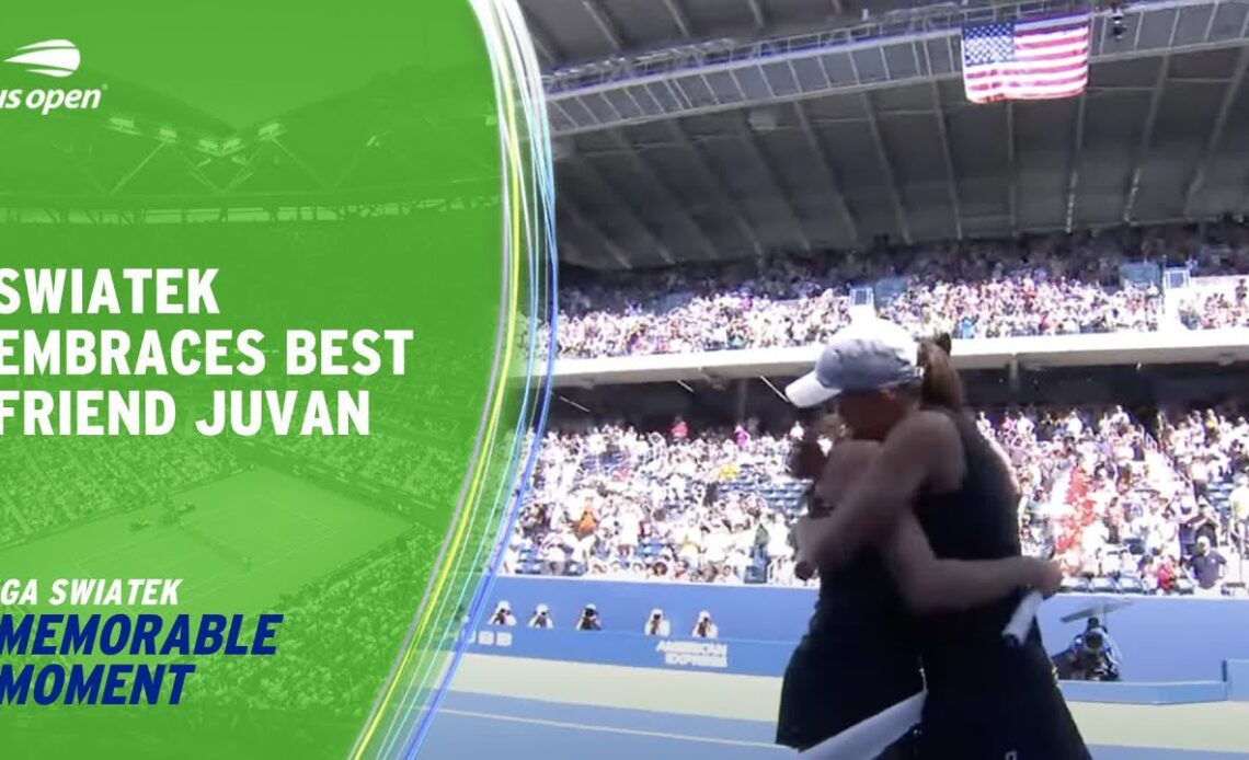 Iga Swiatek Embraces Best Friend Kaja Juvan After Round 3 Battle | 2023 US Open