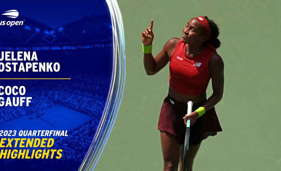 Jelena Ostapenko vs. Coco Gauff Extended Highlights | 2023 US Open Quarterfinal