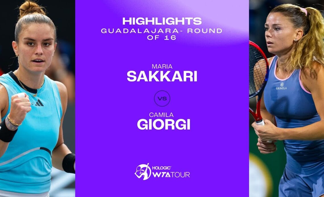 Maria Sakkari vs. Camila Giorgi | Guadalajara 2023 Round of 16 | WTA Match Highlights