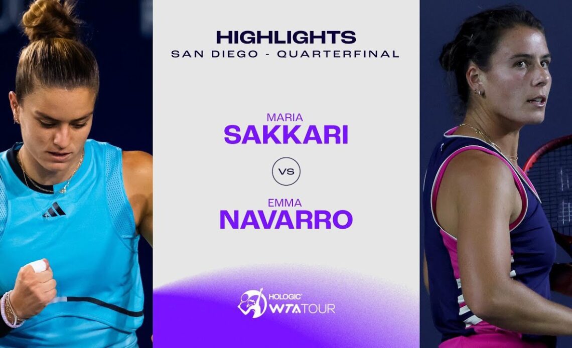 Maria Sakkari vs. Emma Navarro | 2023 San Diego Quarterfinal | WTA Match Highlights