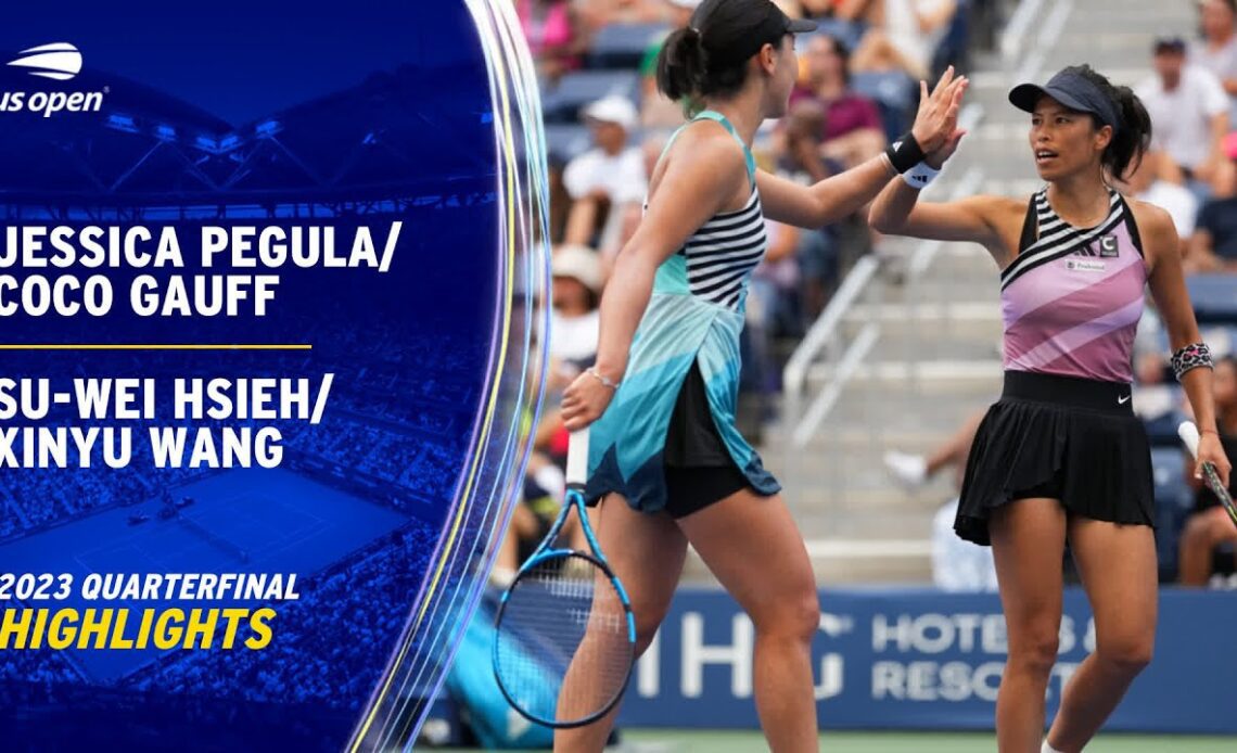 Pegula/Gauff vs. Hsieh/Wang Highlights | 2023 US Open Quarterfinal