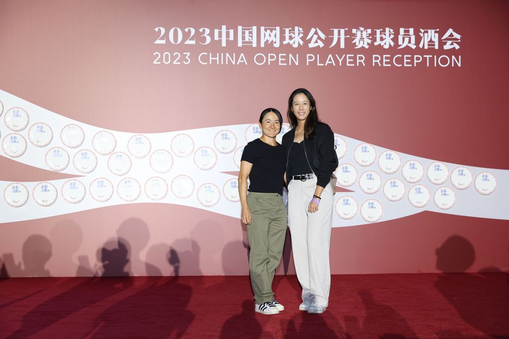 Doubles pairs on the court and on the red carpet: Shuko Aoyama and Ena Shibahara.