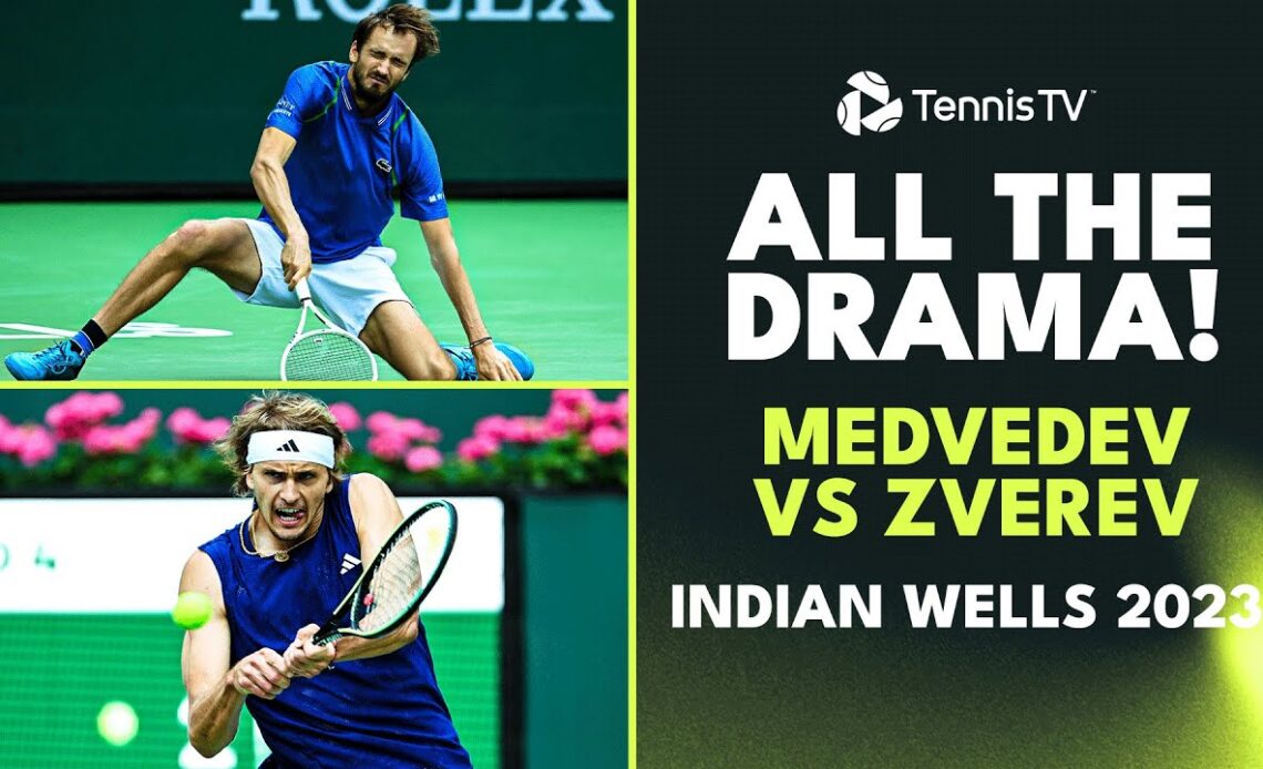 ALL THE DRAMA In Medvedev vs Zverev Indian Wells 2023! 🍿