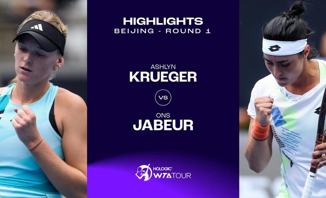 Ashlyn Krueger vs. Ons Jabeur | 2023 Beijing Round 1 | WTA Match Highlights