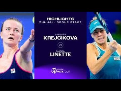 Barbora Krejcikova vs. Magda Linette | 2023 Zhuhai Group Stage | WTA Match Highlights