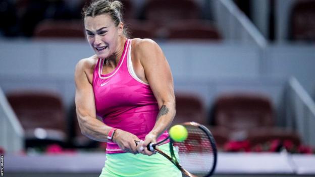 Aryna Sabalenka playing at China Open