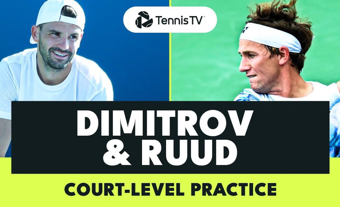 Grigor Dimitrov & Casper Ruud Entertaining Practice From Court Level! | Rolex Shanghai Masters 2023