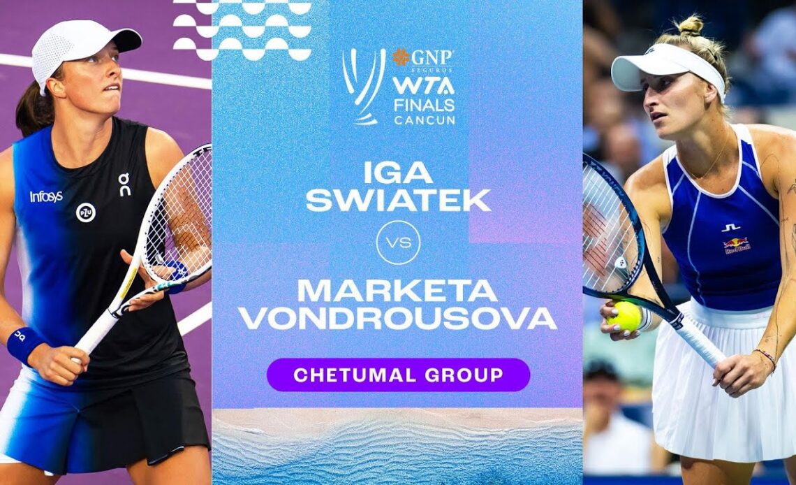 Iga Swiatek vs. Marketa Vondrousova | 2023 WTA Finals Group Stage | WTA Match Highlights