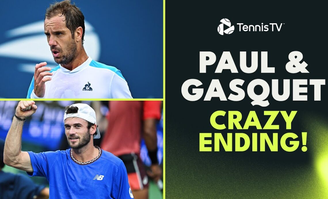 Match Point Saves & Crazy Crowd! 🤯 Gasquet & Paul CRAZY ENDING! | Paris 2023