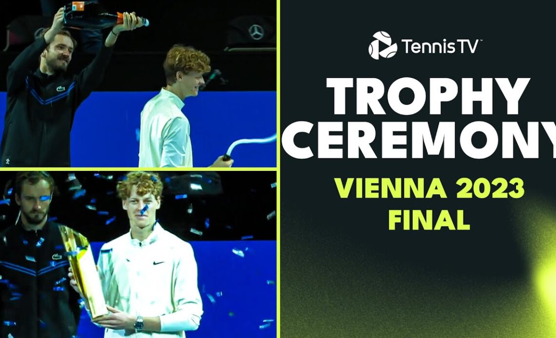 Medvedev Jokes & Champagne Moments 🍾 Jannik Sinner vs Daniil Medvedev: Vienna 2023 Trophy Ceremony