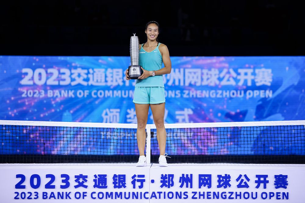 Two weeks after claiming the 2023 Asian Games gold medal in Hangzhou, China&apos;s Zheng Qinwen picked up her second WTA title and first on home soil in Zhengzhou.