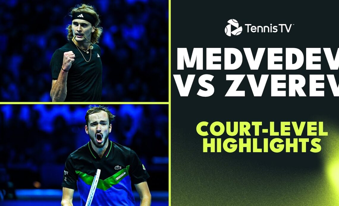 Daniil Medvedev vs Alexander Zverev Court-Level Highlights | Nitto ATP Finals