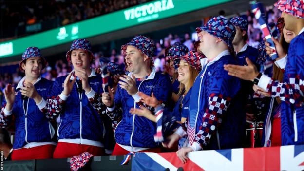 British fans support the team at the Davis Cup
