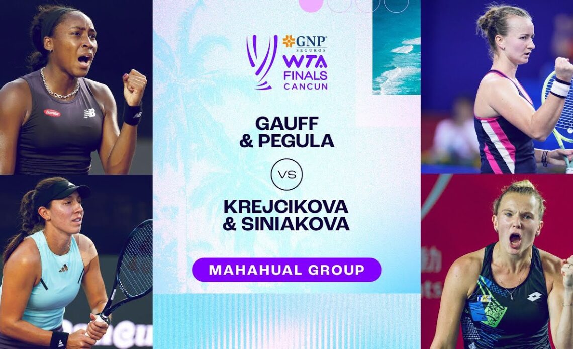 Gauff/Pegula vs. Krejcikova/Siniakova | 2023 WTA Finals Group Stage | WTA Match Highlights
