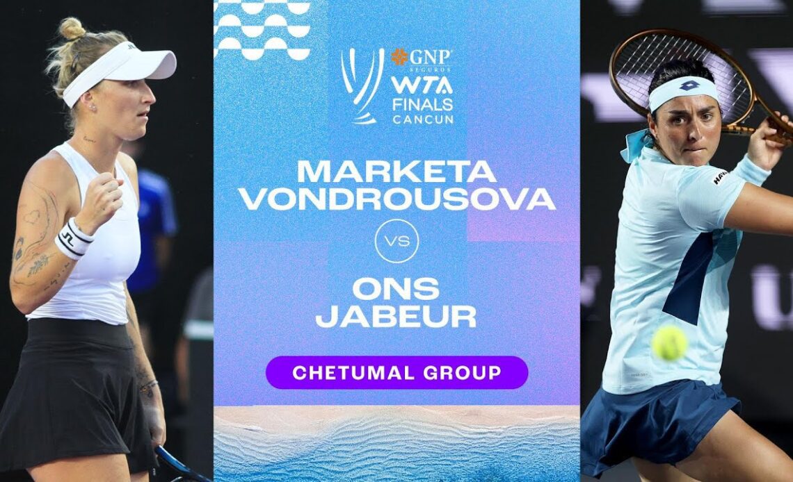 Marketa Vondrousova vs. Ons Jabeur | 2023 WTA Highlights Group Stage | WTA Match Highlights