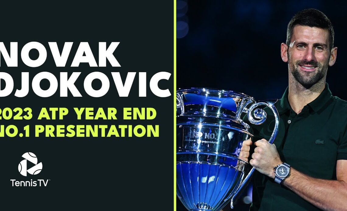 Novak Djokovic Receivs 2023 Year-End No. 1 Trophy 🏆 | Nitto ATP Finals