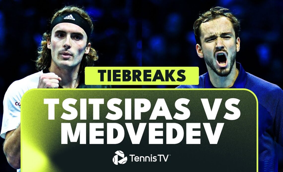Stefanos Tsitsipas vs Daniil Medvedev CRAZY Tiebreaks 🍿 | ATP Finals 2022